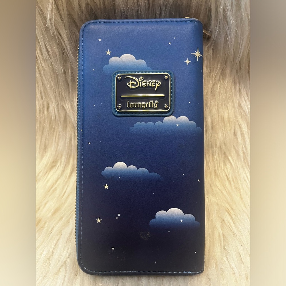Disney LoungeFly Peter Pan Glow In The Dark Clock Zip Around Wallet